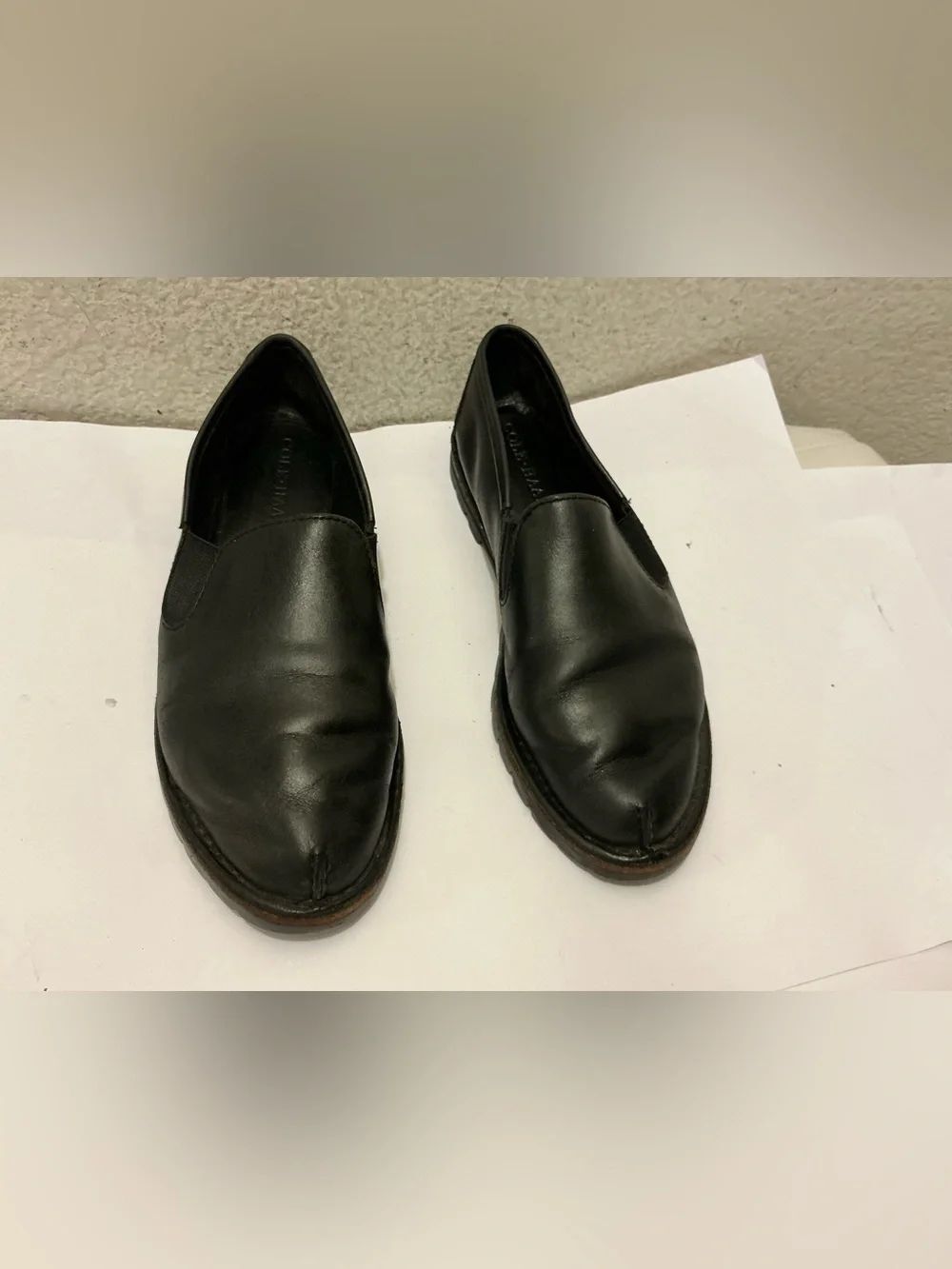 Cole Haan Women's Black Leather Slip-On Loafers size 9 N